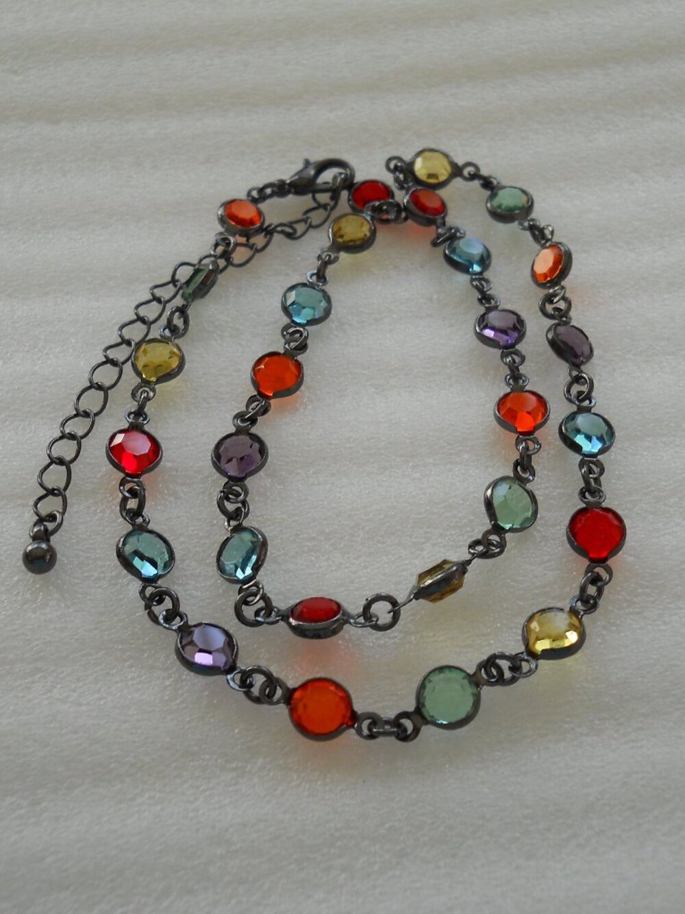Multi Color Bezel Set Necklace     1125